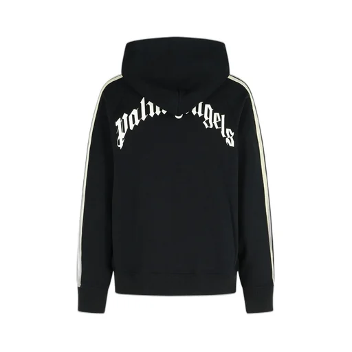 Palm Angels Curved Logo Printed Hoodie