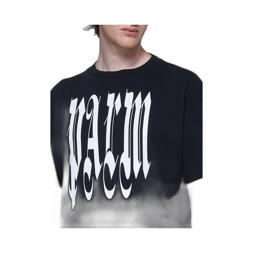 Palm Angels Gothic Logo Printed Crewneck T-Shirt