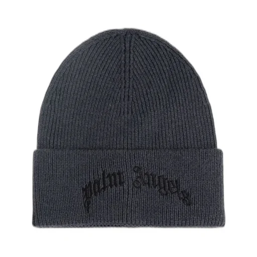 Palm Angels Logo Embroidered Knitted Beanie