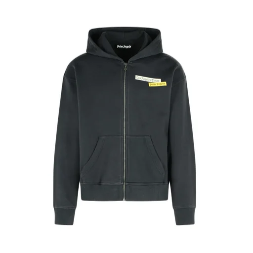 Palm Angels Logo Printed Zipped Hoodie
