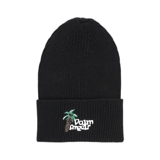 Palm Angels Logo Embroidered Knit Beanie