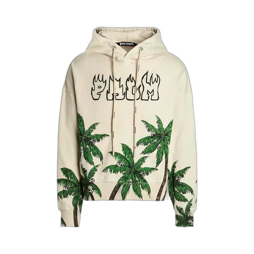Palm Angels Palm Printed Drawstring Hoodie