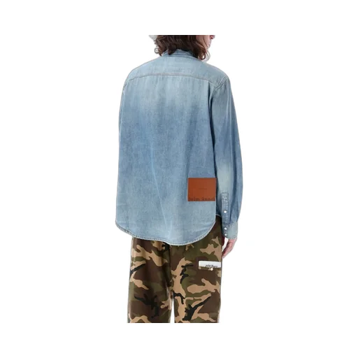 Palm Angels Pa Monogram Denim Shirt