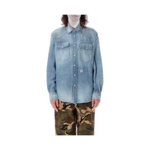 Palm Angels Pa Monogram Denim Shirt