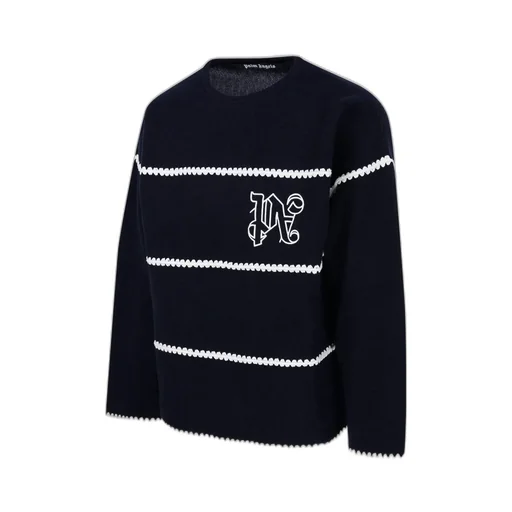 Palm Angels Logo Intarsia-Knit Jumper