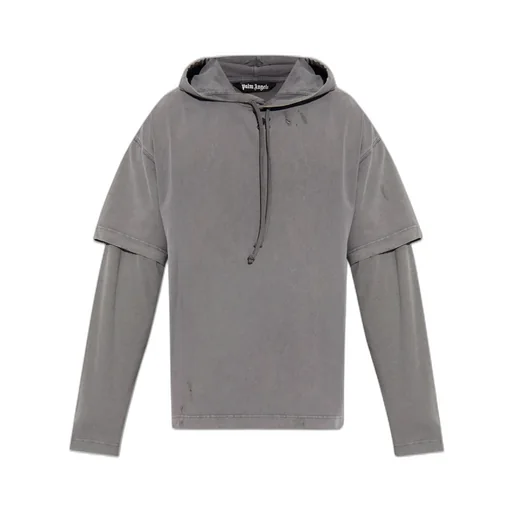 Palm Angels Layered Drawstring Hoodie