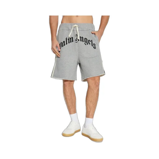 Palm Angels Curved Logo Printed Shorts