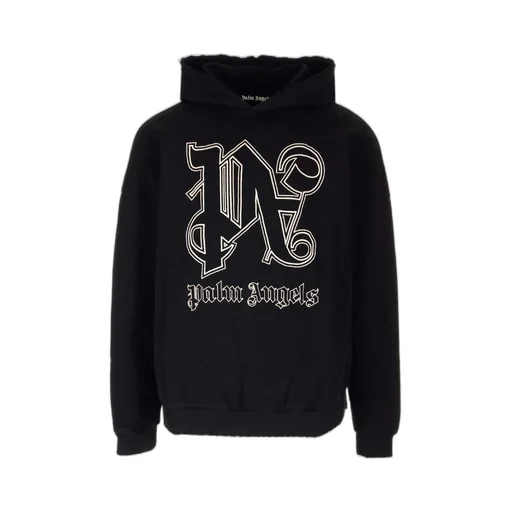 Palm Angels Logo Embroidered Long Sleeved Hoodie