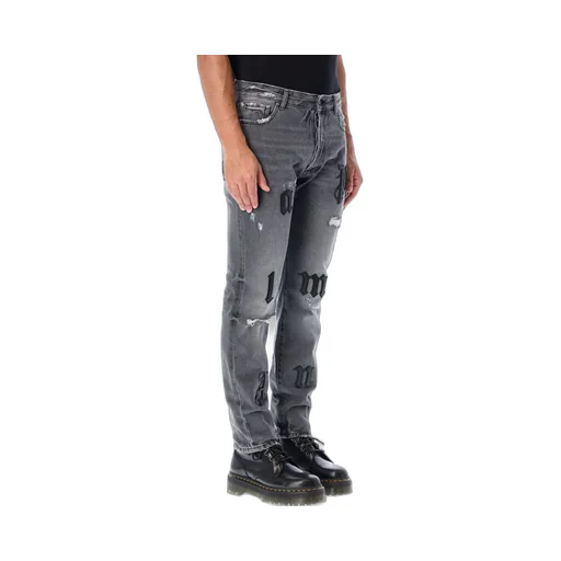 Palm Angels Distressed Logo-Patch Jeans