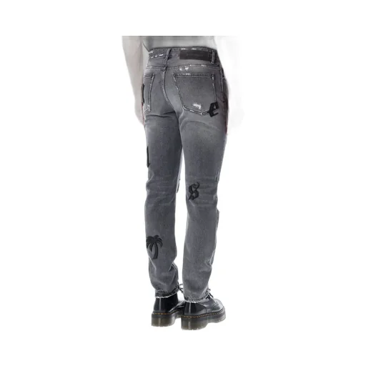 Palm Angels Distressed Logo-Patch Jeans