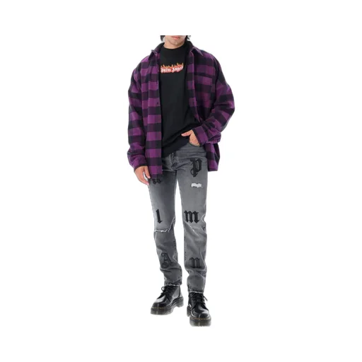 Palm Angels Distressed Logo-Patch Jeans