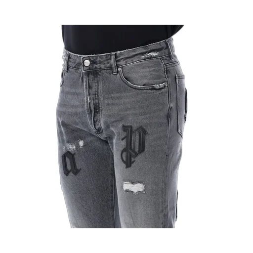 Palm Angels Distressed Logo-Patch Jeans