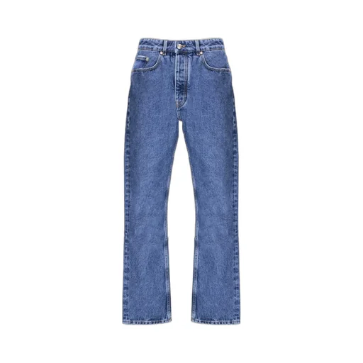Palm Angels Monogram Detailed Straight Leg Jeans
