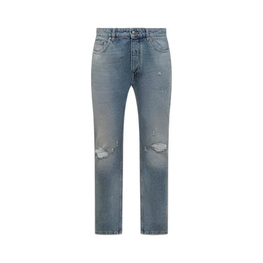 Palm Angels Straight Leg Distressed Jeans