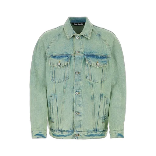 Palm Angels Overdyed Buttoned Denim Jacket