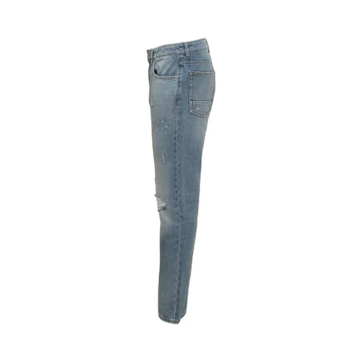 Palm Angels Straight Leg Distressed Jeans