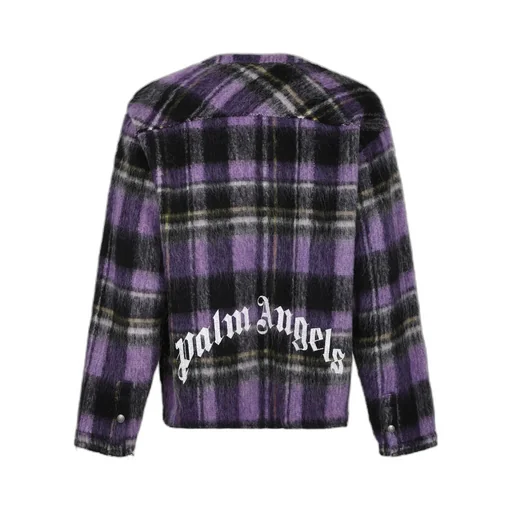 Palm Angels Plaid Check Drop Shoulder Cardigan