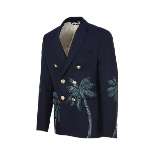 Palm Angels Palm Tree Printed Double Breasted Jacket