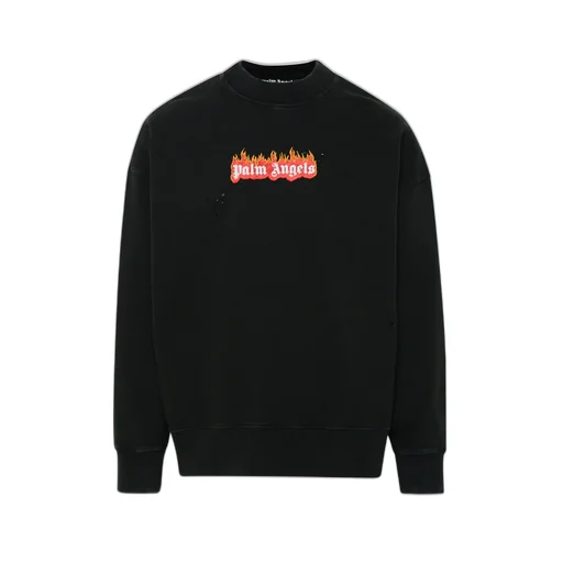 Palm Angels Logo-Printed Crewneck Sweatshirt