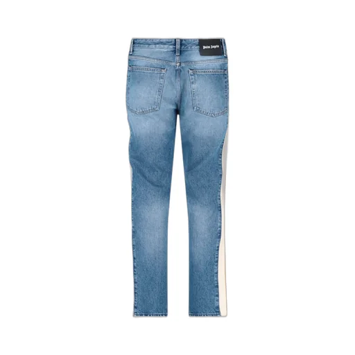 Palm Angels Logo Patch Straight Leg Jeans