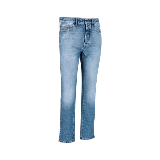 Palm Angels Logo Patch Straight Leg Jeans