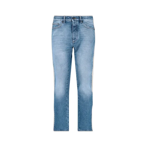 Palm Angels Logo Patch Straight Leg Jeans
