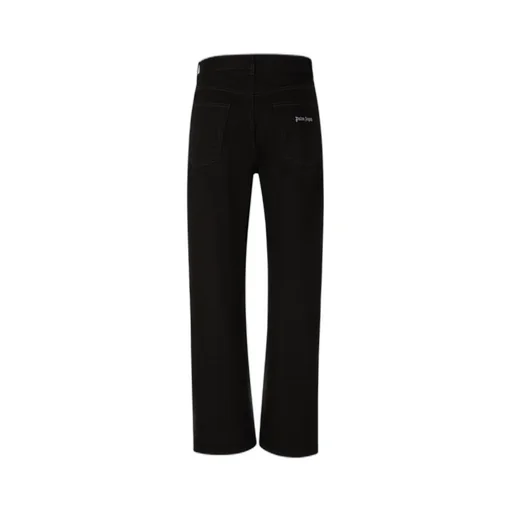 Palm Angels Logo Embroidered Straight Leg Jeans