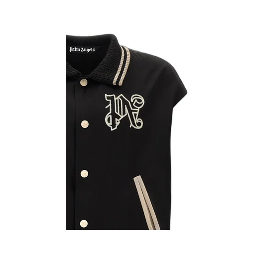 Palm Angels Buttoned Long-Sleeved Bomber Jacket