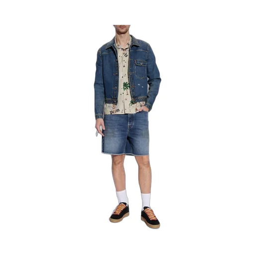 Palm Angels Vintage Effect Denim Jacket