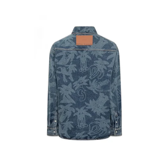 Palm Angels Palmity Button-Up Denim Shirt