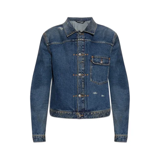 Palm Angels Vintage Effect Denim Jacket