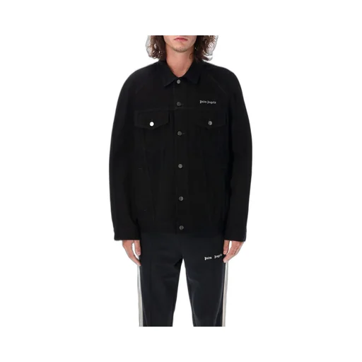 Palm Angels Logo Embroidered Buttoned Denim Jacket