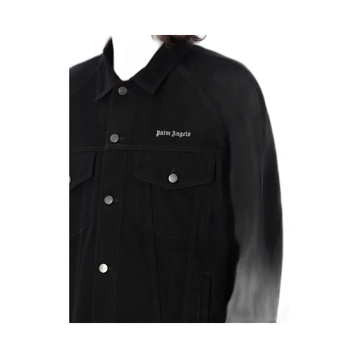 Palm Angels Logo Embroidered Buttoned Denim Jacket