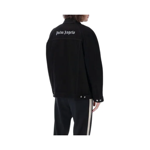 Palm Angels Logo Embroidered Buttoned Denim Jacket