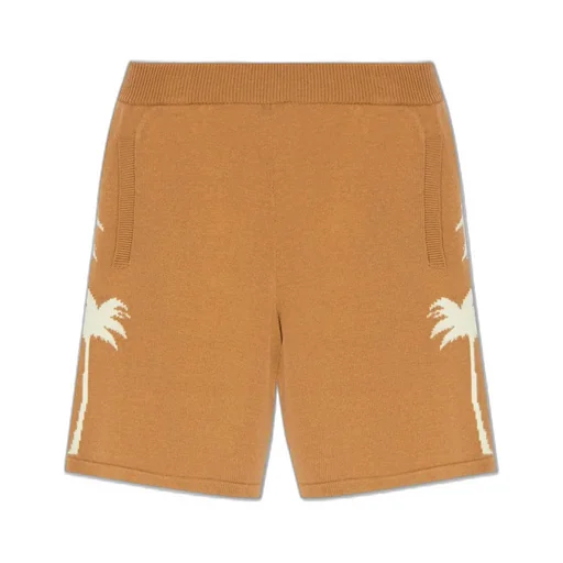 Palm Angels Palm Tree Intarsia Elastic Waist Knitted Shorts
