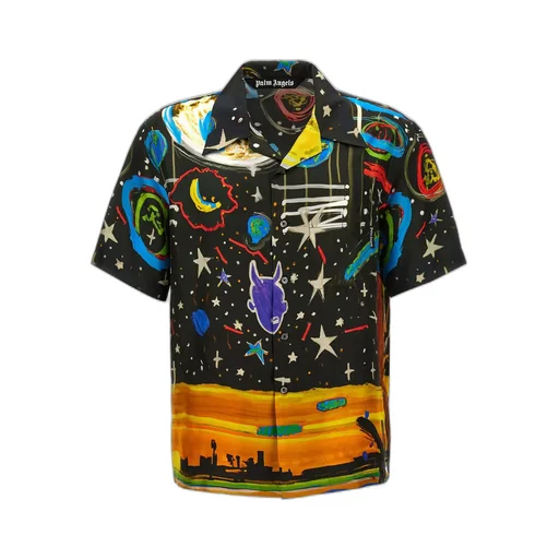Palm Angels Starry Night Short-Sleeved Bowling Shirt