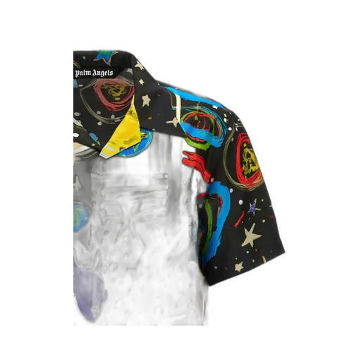 Palm Angels Starry Night Short-Sleeved Bowling Shirt