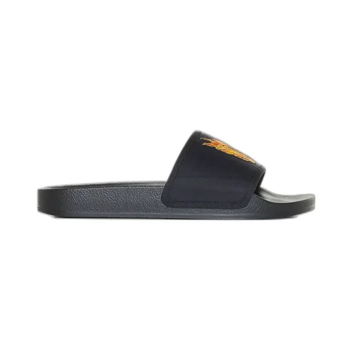 Palm Angels Flame Monogram Printed Round Toe Slides