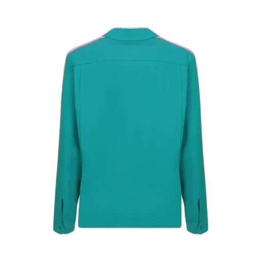 Palm Angels Paradise-Embroidered Concealed Fastened Overshirt
