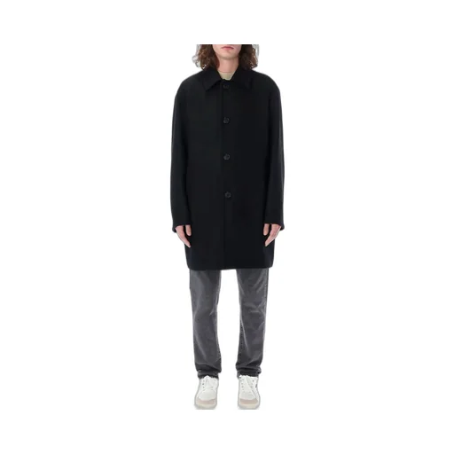 Palm Angels Logo-Printed Single Breasted Coat