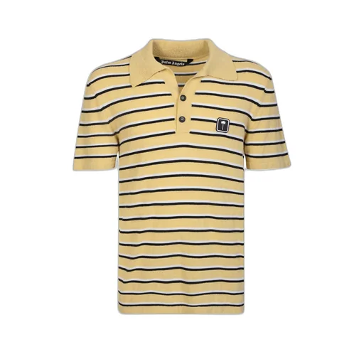 Palm Angels Logo-Patch Short Sleeved Polo Shirt