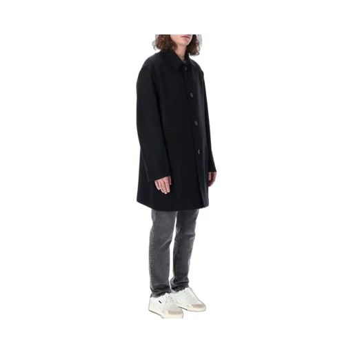 Palm Angels Logo-Printed Single Breasted Coat
