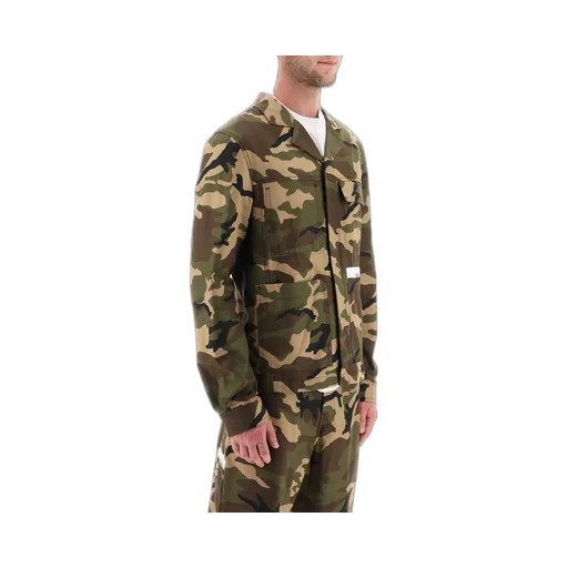 Palm Angels Camouflage Printed Cargo Jacket