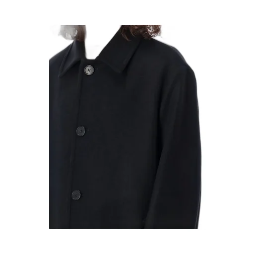 Palm Angels Logo-Printed Single Breasted Coat