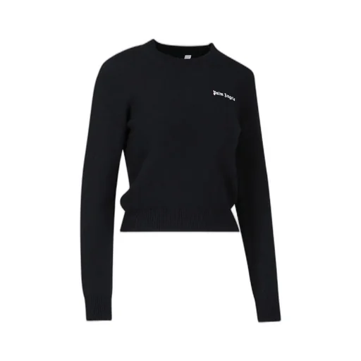 Palm Angels Logo Embroidered Knitted Jumper