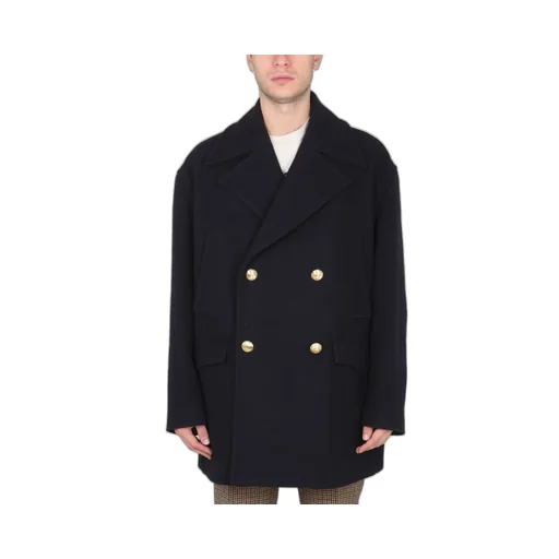 Palm Angels Palm Tree-Embroidered Double-Breasted Coat