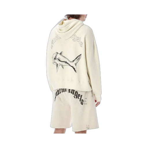 Palm Angels Slpit Shark Drawstring Hoodie