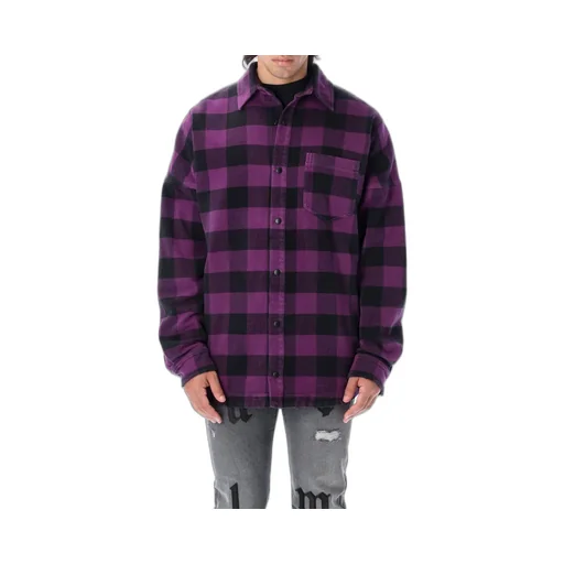Palm Angels Logo-Printed Checked Shirt