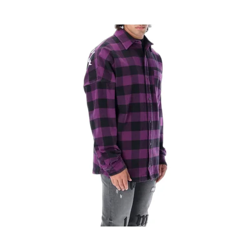 Palm Angels Logo-Printed Checked Shirt