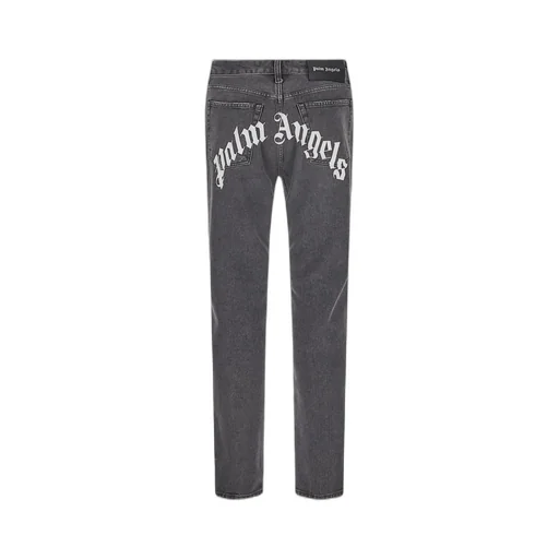 Palm Angels Logo Printed Straight Leg Jeans